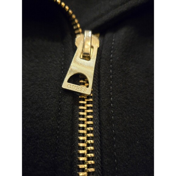 NWT Guess L Black Wool Gold Zip Coat Nordstrom long Chic Classic Asymmetrical - Picture 10 of 16